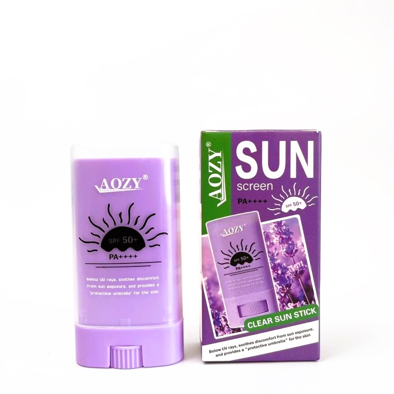 کرم ضد آفتاب استیکی aozy گل اسطوخدوس کاملا بی رنگ spf50